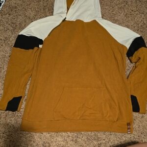 Ampersand Ave Double Hooded Sweatshirt | NWOT | Rust Orange With Black & White